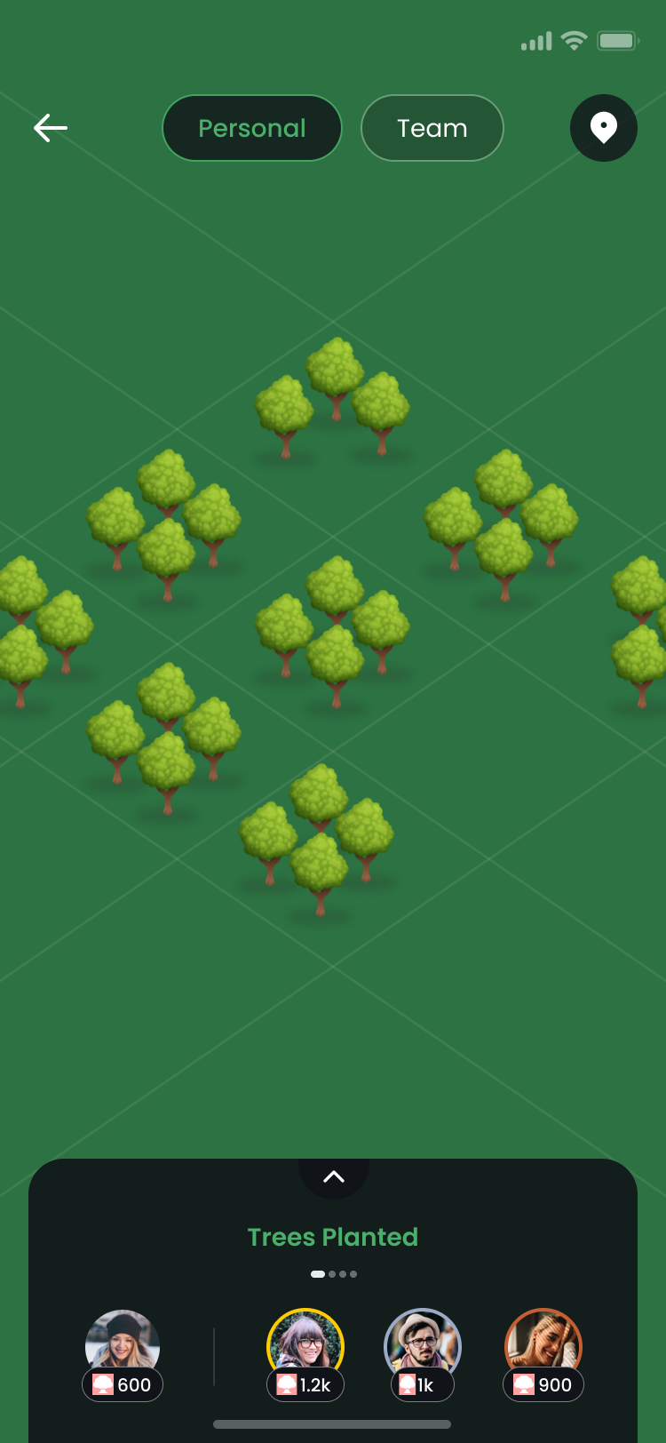 plantd personal virtual forest view with trees planted