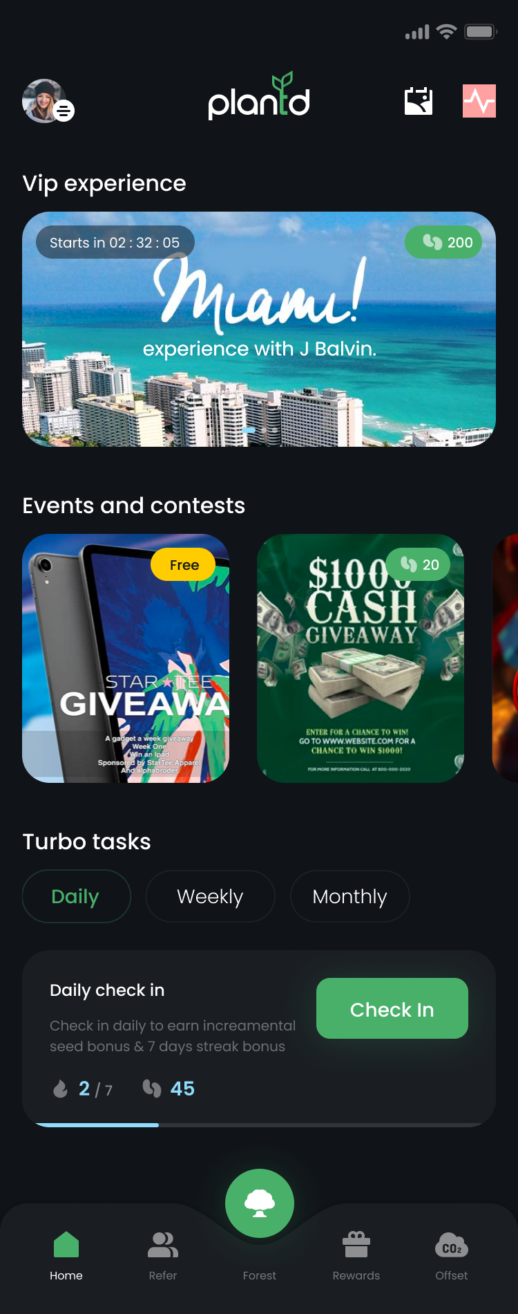 plantd app home screenshot