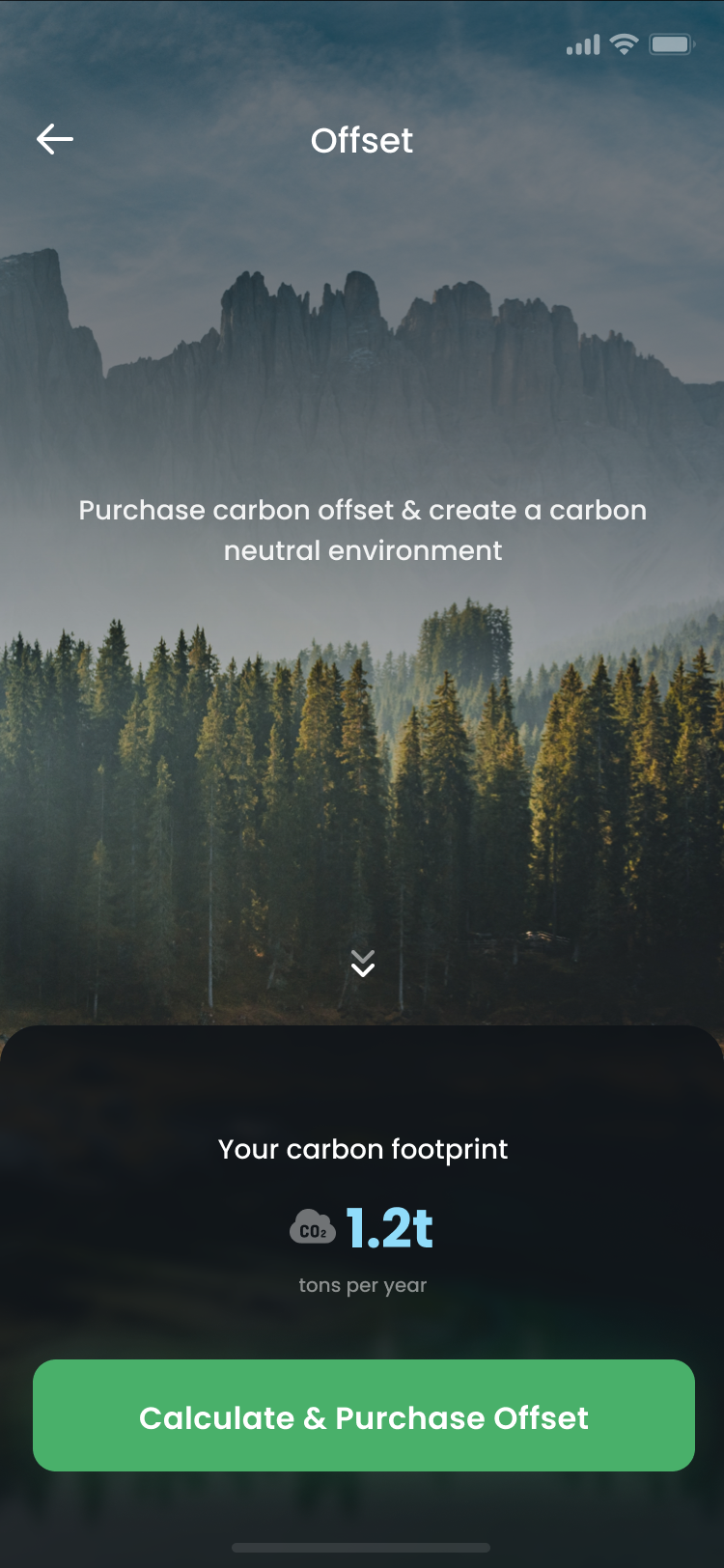 Step 1: see your carbon footprint screen